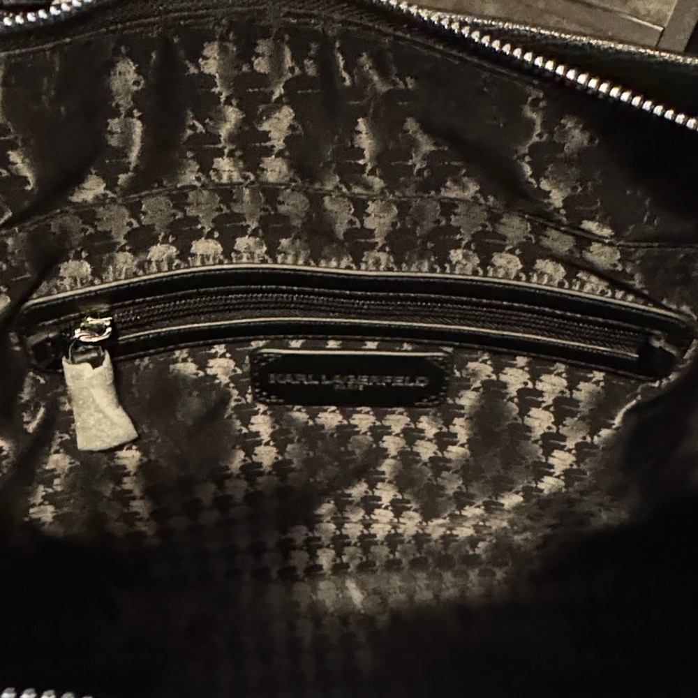 Karl Lagerfeld Black and White Geometric Logo Tote With Dustbag - Picture 9 of 13